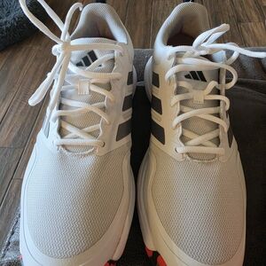 Adidas White/Gray Golf Shoes with Black Accents